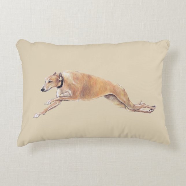 Coussin d'accent d'art de chien courant de lévrier (Devant)