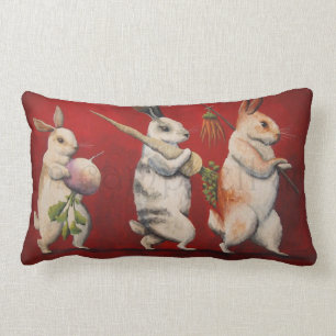 Coussin d'accent de famille de lapin par Tim