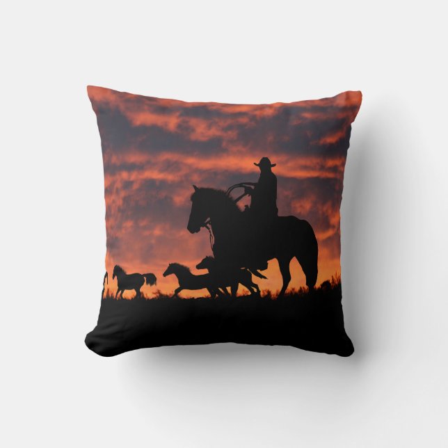 Coussin d'accent de la décoration de Ranch Cowboy (Recto)