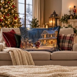 Coussin d'accent de veille de Noël victorien 16x12