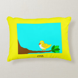Coussin d'accent d'oiseau de jaune bonjour