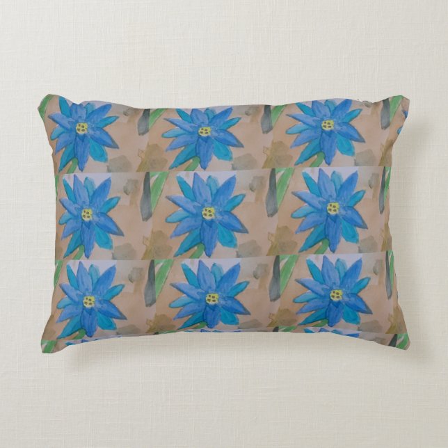 Coussin d'accent Fleurs Bleues (Devant)