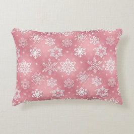 Coussin d'accent motif Pink Snowflake