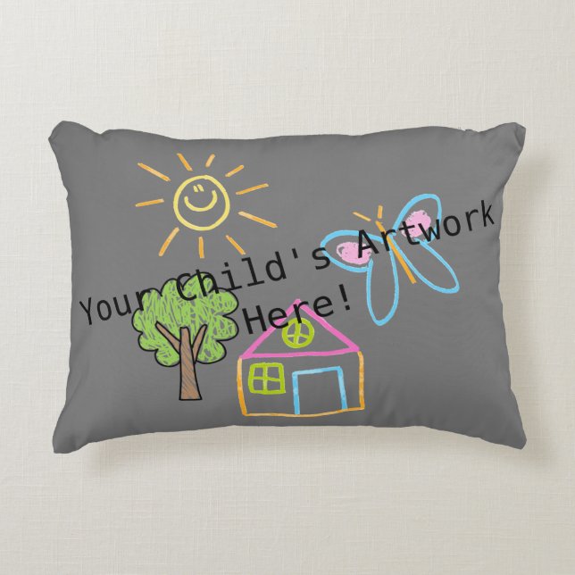 Coussin d'accent sur l'oeuvre d'enfant personnalis (Devant)