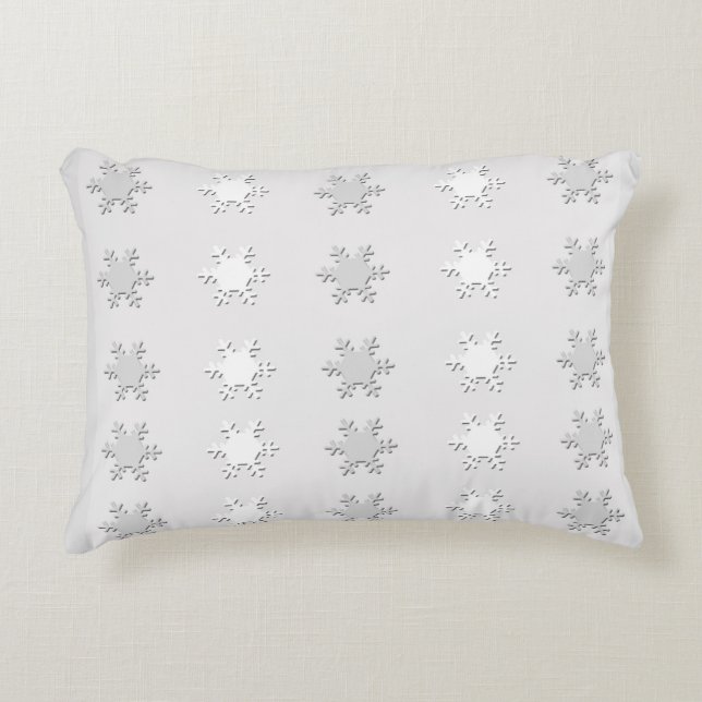Coussin d'accentation des flocons de neige blancs  (Devant)