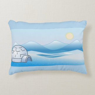 Coussin d'accents bleu Igloo Arctique
