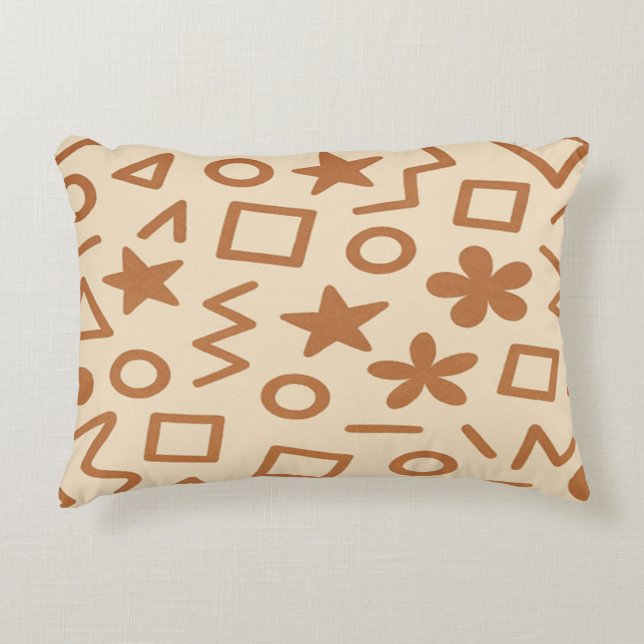 Coussin d'accents Brown beige et rougeâtre (Devant)