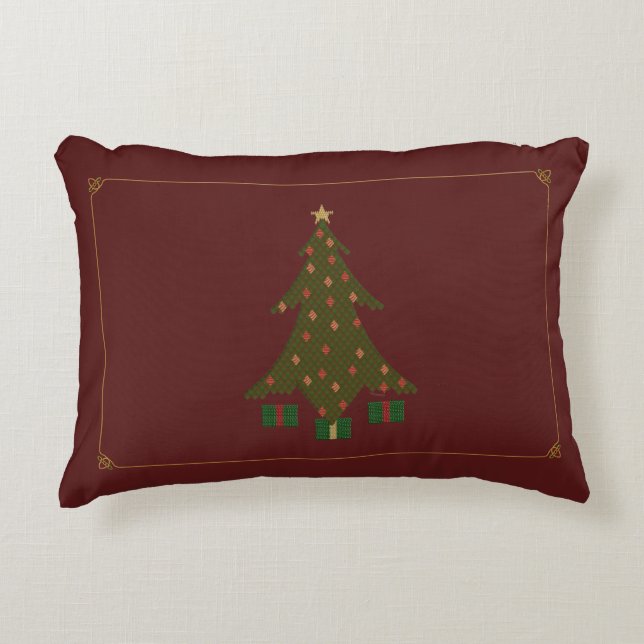 Coussin d'accents de Noël incliné (Devant)