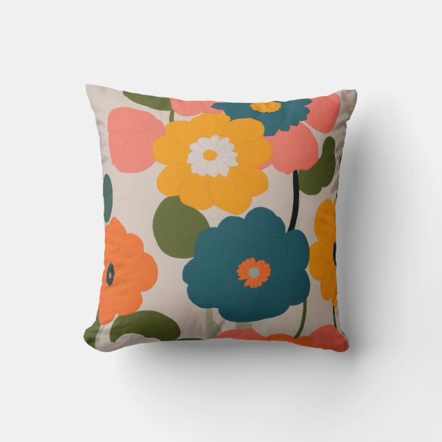 Coussin d'accents décoratifs floraux (Recto)