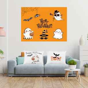 Coussin d'accents d'Halloween mignon et Éffrayant