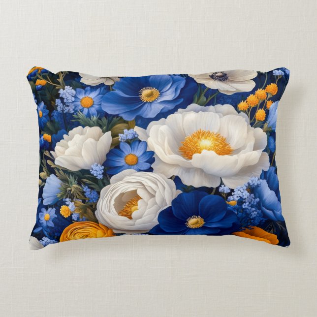 Coussin d'accents floraux (Devant)
