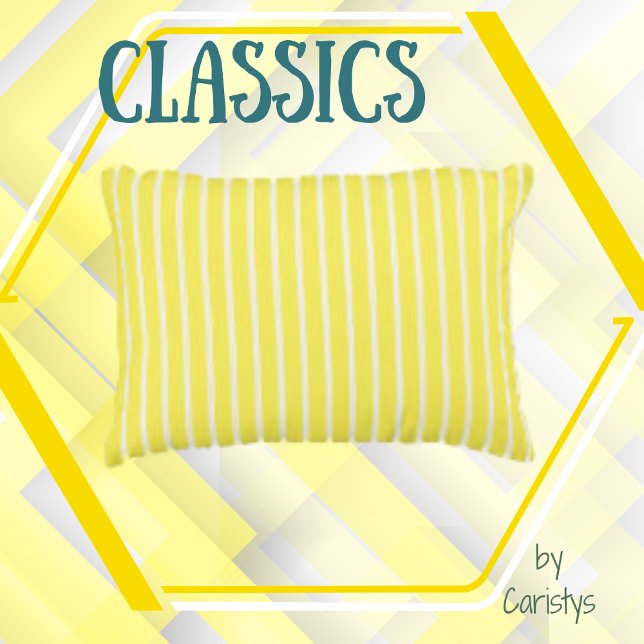Coussin d'accents jaune et blanc classique (Créateur téléchargé)