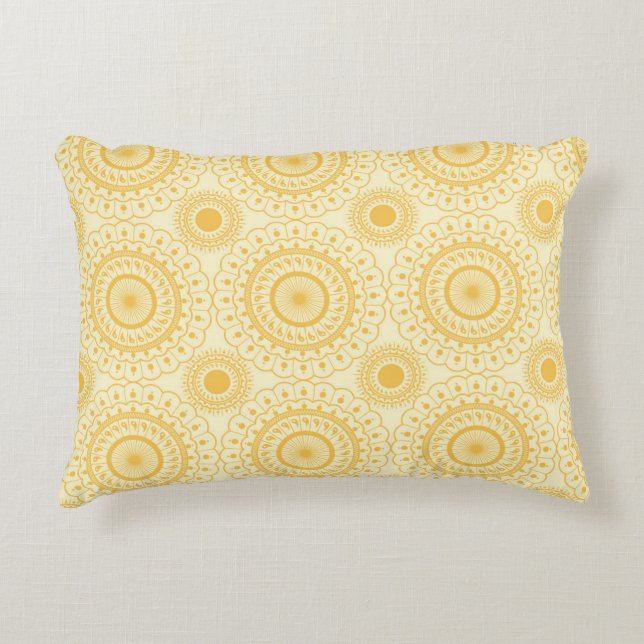 Coussin d'accents jaune et or (Devant)