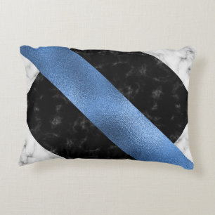 Coussin d'accents noir en marbre bleu