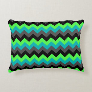 Coussin d'accents Ombre vert noir Chevrons