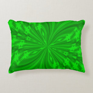 Coussin d'accents vert néon à papillon Abstrait