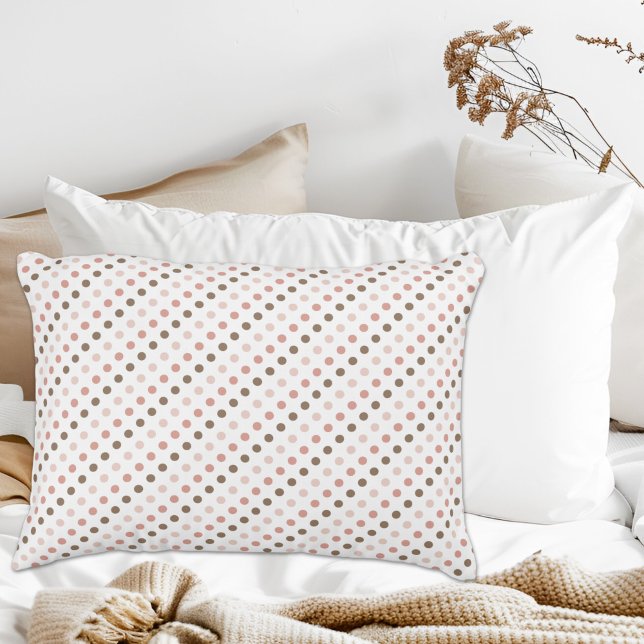 Coussin d'accentuation à points de polka rose et B (Créateur téléchargé)