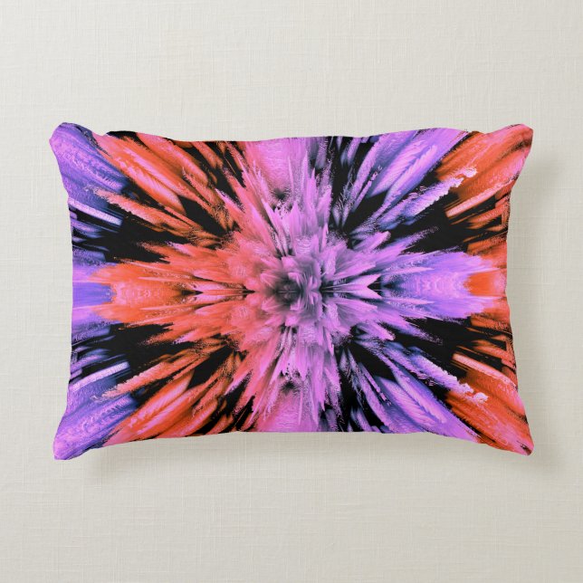 Coussin d'accentuation Abstrait d'explosion rose e (Devant)