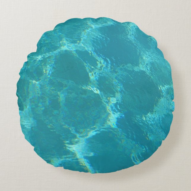 Coussin d'accentuation circulaire d'eau bleu turqu (Devant)