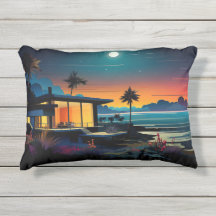 Coussin d'accentuation de bungalow plage
