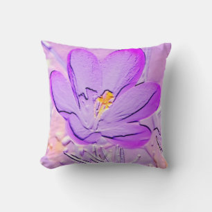 Coussin d'accentuation de crocus violet embouti