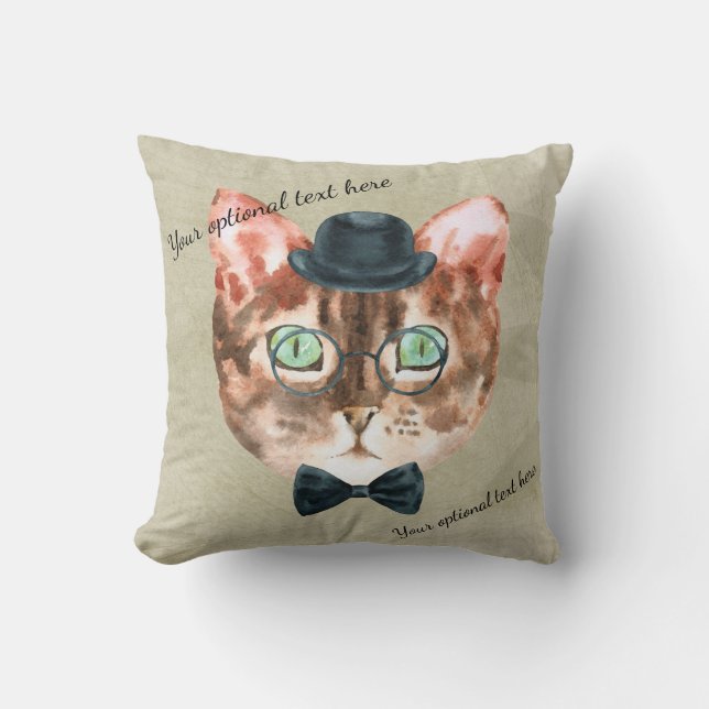 Coussin d'accentuation de la tête de chat Hipster  (Recto)