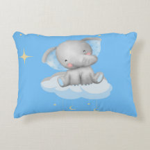 Coussin d'accentuation d'éléphant bleu bébé person