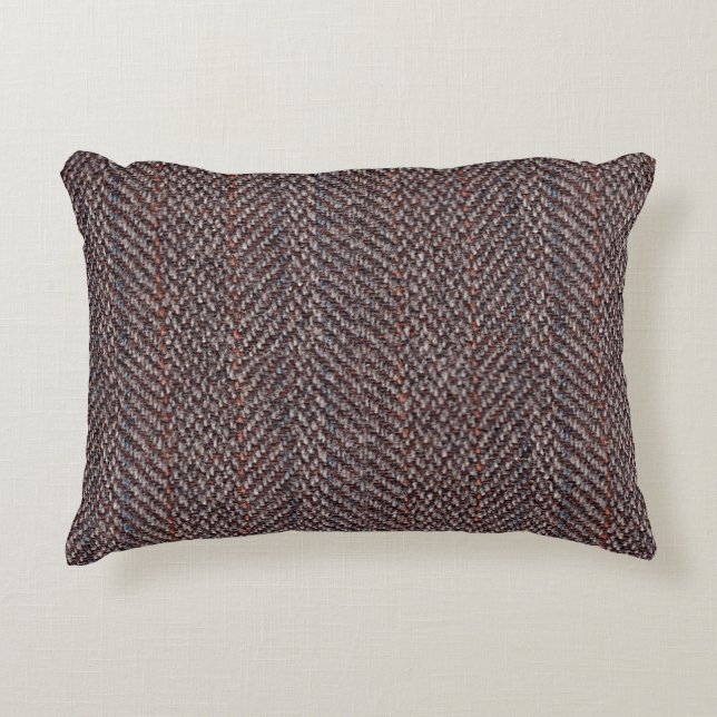 Coussin d'accentuation d'image Tweed Brown et bleu (Devant)