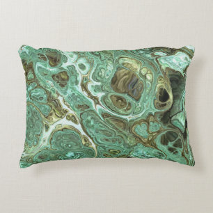 Coussin d'accentuation du marbre gris et Turquoise