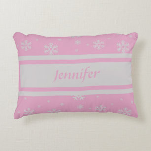 Coussin d'accentuation d'un flocon rose clair pers