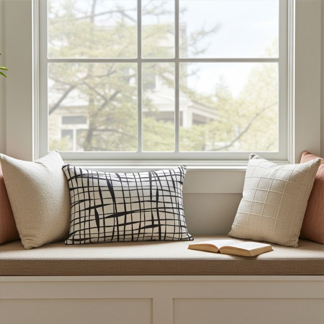 Coussin d'accentuation moderne en noir et blanc (Créateur téléchargé)