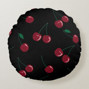 Coussin d'accentuation ronde rouge cerises