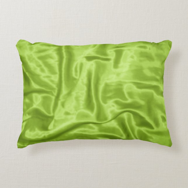 Coussin d'accentuation satiné-rectangulaire vert (Devant)
