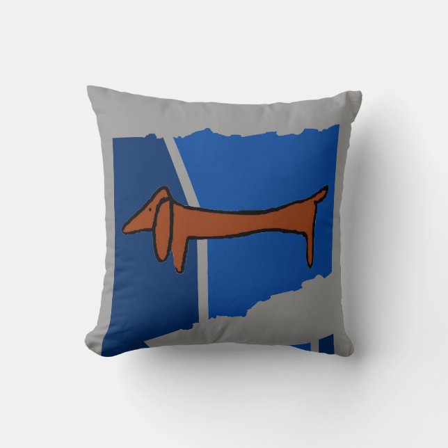 Coussin Dachshund Abstrait (Recto)