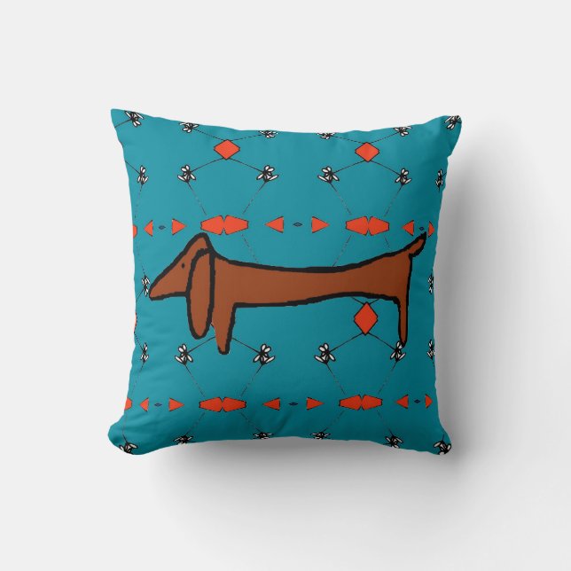 Coussin Dachshund Abstrait (Recto)