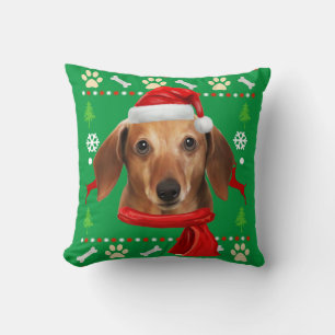 Coussin Dachshund Chien Vilain Noël