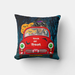 Coussin Dachshund Chien voiture voiture effrayant Hallowee