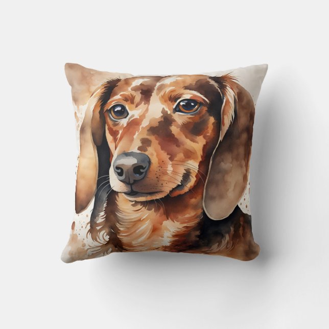 Coussin Dachshund marron  (Verso)