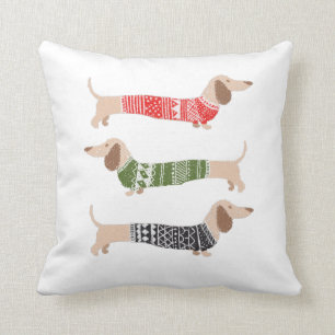 Coussin Dachshund Wiener Dogs Fêtes de Noël