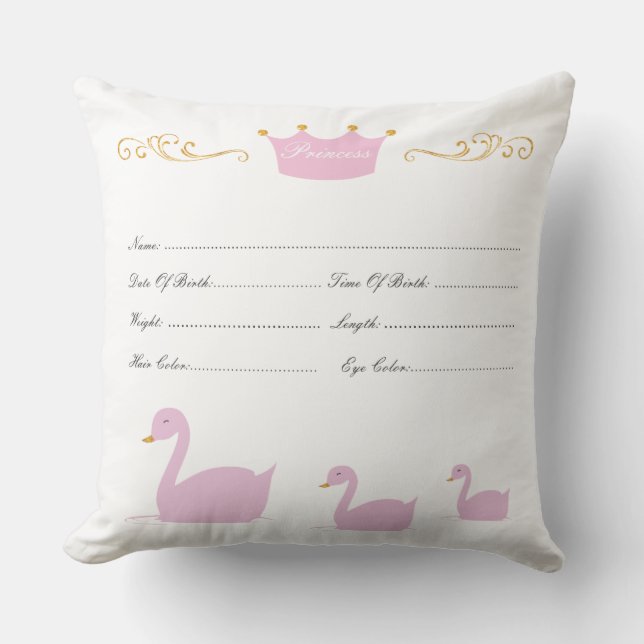 Coussin d'acte de naissance de bébé (Recto)
