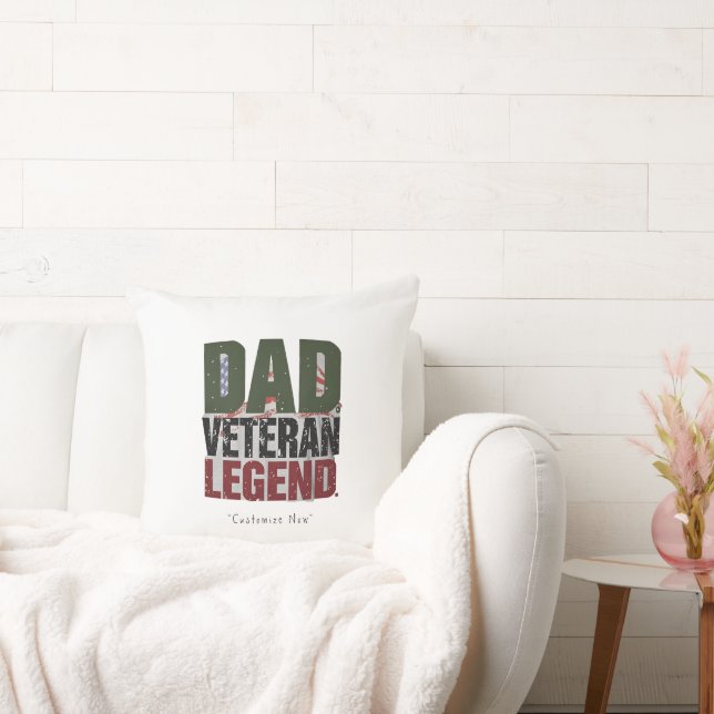 Coussin Dad Veteran Legend Pillow – Personalized Dad Gift (Canapé)