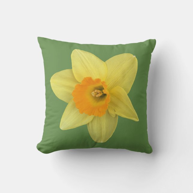 Coussin Daffodique de printemps jaune (Recto)