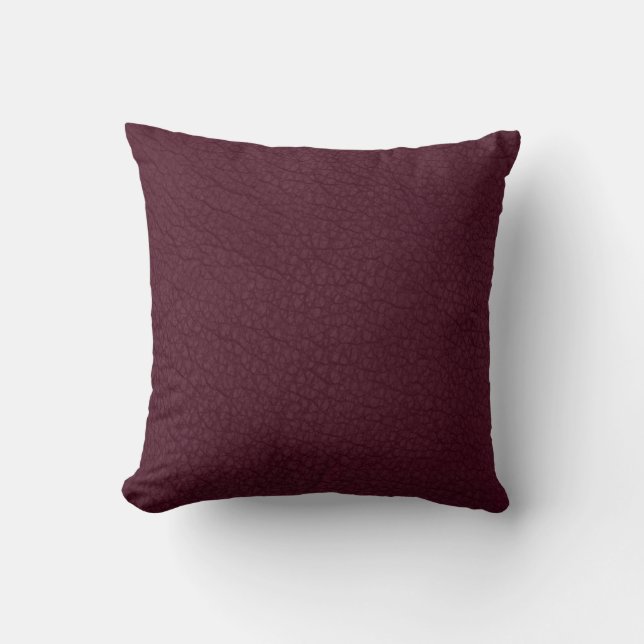 Coussin Dahlia Burgundy Faux Couleurs hivernales en cuir (Recto)