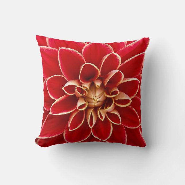 Coussin Dahlia rouge (Recto)