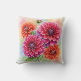 Coussin Dahlias Flowers