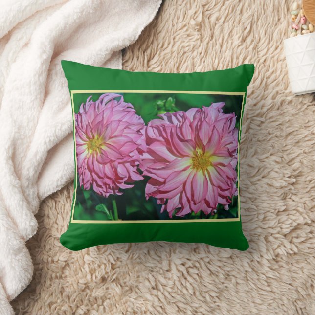 COUSSIN DAHLIAS ROSE (DEUX GRANDS DAHLIAS) (Couverture)