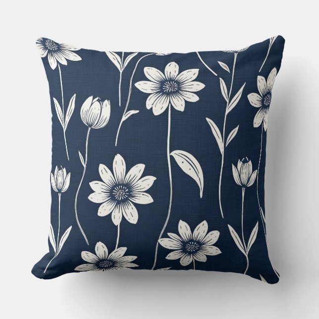 Coussin Daisies et Denim (Recto)