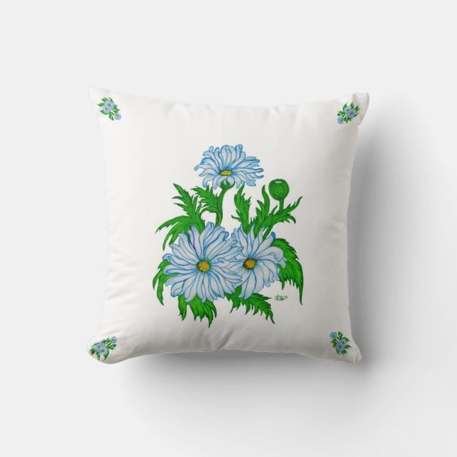 Coussin Daisies flowers (Recto)