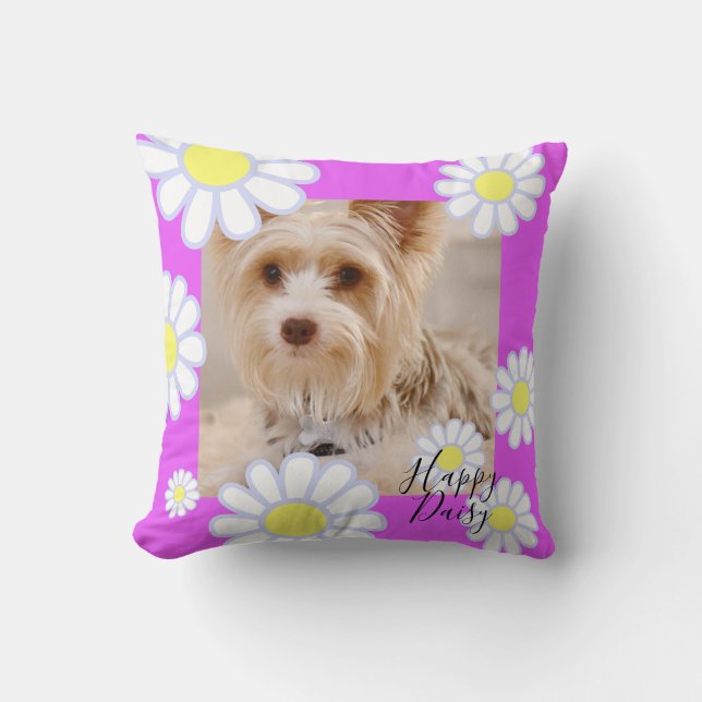 Coussin Daisy Simple Violet Photo (Recto)