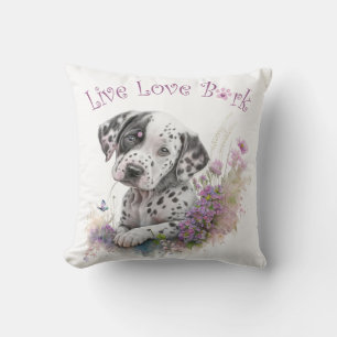 Coussin Dalmatie mère chien Floral